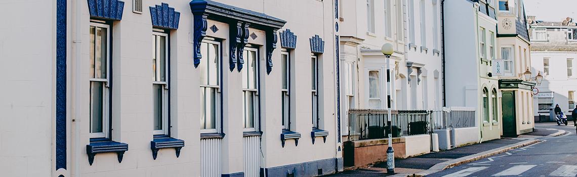 Row of houses in street